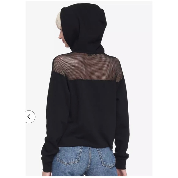 Hot Topic Dead 2 Me Pastel Mesh Panel Girls Crop Hoodie - Picture 2 of 8